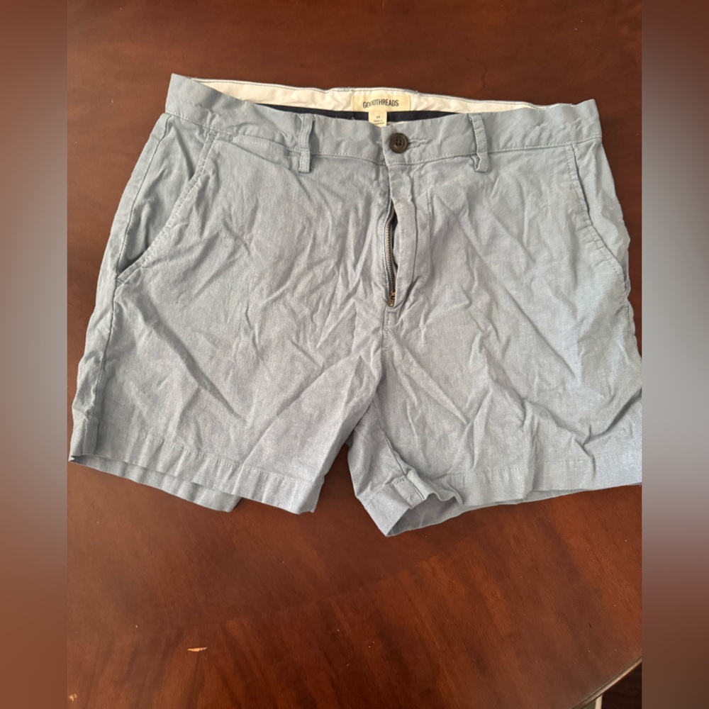 Goodthreads Men's Light Blue Flat Front Shorts